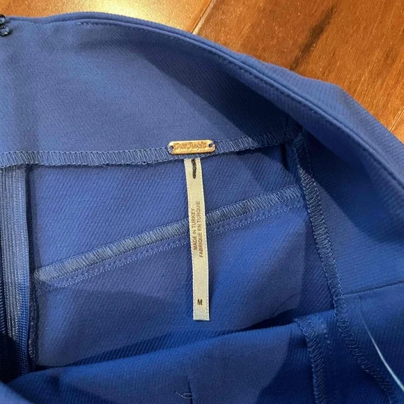 New NWT Free‎ People Periwinkle Blue Flare Pants Trousers Dress Back Zip Size M - Picture 2 of 10